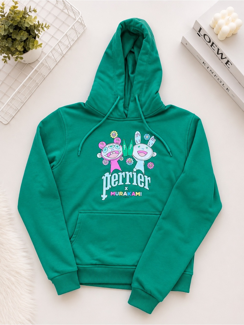 Perrier x Takashi Murakami Green Hoodie Size L Rare Collab